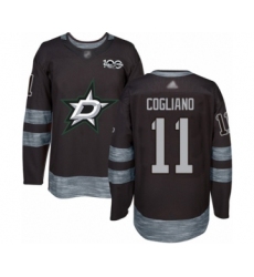 Men's Dallas Stars #11 Andrew Cogliano Authentic Black 1917-2017 100th Anniversary Hockey Jersey