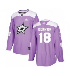 Men's Dallas Stars #18 Jason Dickinson Authentic Purple Fights Cancer Practice Hockey Jersey