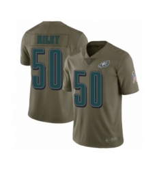 Men's Philadelphia Eagles #50 Duke Riley Limited Olive 2017 Salute to Service Football Jersey
