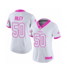 Women's Philadelphia Eagles #50 Duke Riley Limited White Pink Rush Fashion Football Jersey