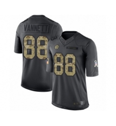 Men's Pittsburgh Steelers #88 Nick Vannett Limited Black 2016 Salute to Service Football Jersey