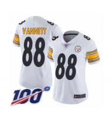 Women's Pittsburgh Steelers #88 Nick Vannett White Vapor Untouchable Limited Player 100th Season Football Jersey