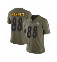 Youth Pittsburgh Steelers #88 Nick Vannett Limited Olive 2017 Salute to Service Football Jersey
