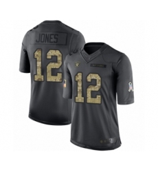 Youth Oakland Raiders #12 Zay Jones Limited Black 2016 Salute to Service Football Jersey