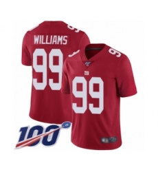 Men's New York Giants #99 Leonard Williams Red Limited Red Inverted Legend 100th Season Football Jersey