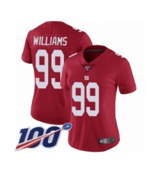 Women's New York Giants #99 Leonard Williams Red Limited Red Inverted Legend 100th Season Football Jersey