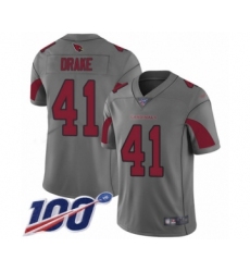Youth Arizona Cardinals #41 Kenyan Drake Limited Silver Inverted Legend 100th Season Football Jersey