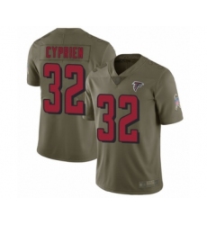 Men's Atlanta Falcons #32 Johnathan Cyprien Limited Olive 2017 Salute to Service Football Jersey