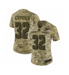 Women's Atlanta Falcons #32 Johnathan Cyprien Limited Camo 2018 Salute to Service Football Jersey