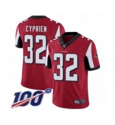 Youth Atlanta Falcons #32 Johnathan Cyprien Red Team Color Vapor Untouchable Limited Player 100th Season Football Jersey