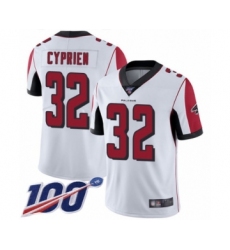 Youth Atlanta Falcons #32 Johnathan Cyprien White Vapor Untouchable Limited Player 100th Season Football Jersey