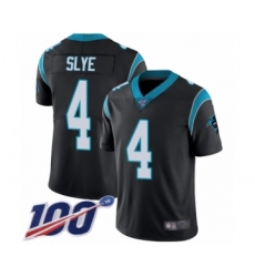 Men's Carolina Panthers #4 Joey Slye Black Team Color Vapor Untouchable Limited Player 100th Season Football Jersey
