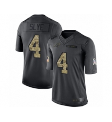 Men's Carolina Panthers #4 Joey Slye Limited Black 2016 Salute to Service Football Jersey