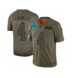 Men's Carolina Panthers #4 Joey Slye Limited Olive 2019 Salute to Service Football Jersey