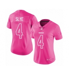 Women's Carolina Panthers #4 Joey Slye Limited Pink Rush Fashion Football Jersey