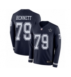 Men's Dallas Cowboys #79 Michael Bennett Limited Navy Blue Therma Long Sleeve Football Jersey