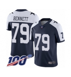 Men's Dallas Cowboys #79 Michael Bennett Navy Blue Throwback Alternate Vapor Untouchable Limited Player 100th Season Football Jersey