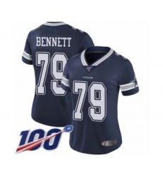 Women's Dallas Cowboys #79 Michael Bennett Navy Blue Team Color Vapor Untouchable Limited Player 100th Season Football Jersey