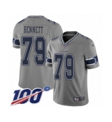 Youth Dallas Cowboys #79 Michael Bennett Limited Gray Inverted Legend 100th Season Football Jersey