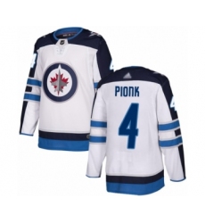 Youth Winnipeg Jets #4 Neal Pionk Authentic White Away Hockey Jersey