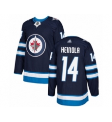 Men's Winnipeg Jets #14 Ville Heinola Authentic Navy Blue Home Hockey Jersey