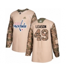 Men's Washington Capitals #49 Brett Leason Authentic Camo Veterans Day Practice Hockey Jersey