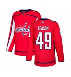 Men's Washington Capitals #49 Brett Leason Authentic Red Home Hockey Jersey