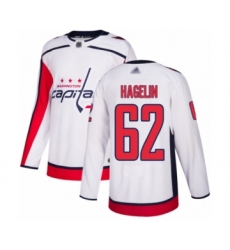 Youth Washington Capitals #62 Carl Hagelin Authentic White Away Hockey Jersey
