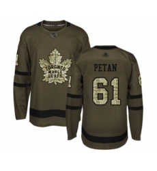 Men's Toronto Maple Leafs #61 Nic Petan Authentic Green Salute to Service Hockey Jersey