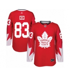 Youth Toronto Maple Leafs #83 Cody Ceci Authentic Red Alternate Hockey Jersey