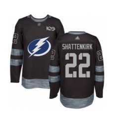 Men's Tampa Bay Lightning #22 Kevin Shattenkirk Authentic Black 1917-2017 100th Anniversary Hockey Jersey
