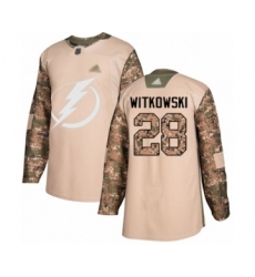 Men's Tampa Bay Lightning #28 Luke Witkowski Authentic Camo Veterans Day Practice Hockey Jersey