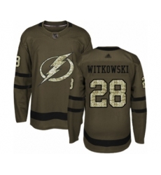 Men's Tampa Bay Lightning #28 Luke Witkowski Authentic Green Salute to Service Hockey Jersey