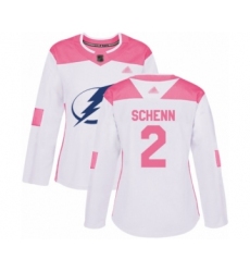 Women's Tampa Bay Lightning #2 Luke Schenn Authentic White Pink Fashion Hockey Jersey
