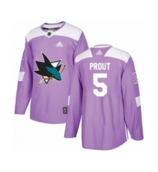 Youth San Jose Sharks #22 Jonny Brodzinski Authentic Purple Fights Cancer Practice Hockey Jersey