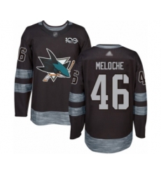 Men's San Jose Sharks #46 Nicolas Meloche Authentic Black 1917-2017 100th Anniversary Hockey Jersey