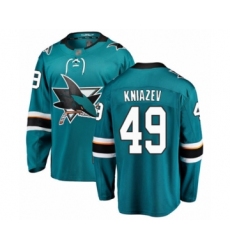 Youth San Jose Sharks #49 Artemi Kniazev Fanatics Branded Teal Green Home Breakaway Hockey Jersey