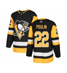 Men's Pittsburgh Penguins #22 Samuel Poulin Authentic Black Home Hockey Jersey