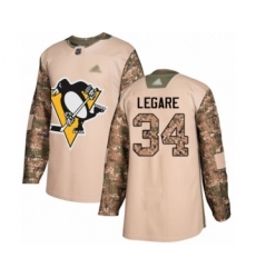 Youth Pittsburgh Penguins #34 Nathan Legare Authentic Camo Veterans Day Practice Hockey Jersey