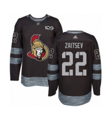Men's Ottawa Senators #22 Nikita Zaitsev Authentic Black 1917-2017 100th Anniversary Hockey Jersey