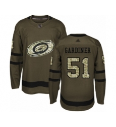 Men's Carolina Hurricanes #51 Jake Gardiner Authentic Green Salute to Service Hockey Jersey
