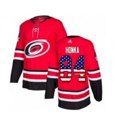 Youth Carolina Hurricanes #84 Anttoni Honka Authentic Red USA Flag Fashion Hockey Jersey