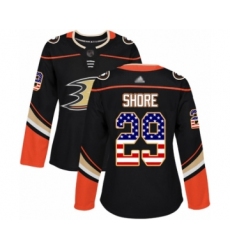 Women's Anaheim Ducks #29 Devin Shore Authentic Black USA Flag Fashion Hockey Jersey