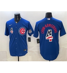 Men's Chicago Cubs #4 Pete Crow-Armstrong Royal 2026 USA 250 Fourth of July Stitched Baseball Jersey