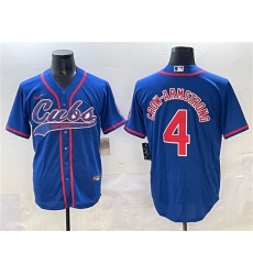 Men's Chicago Cubs #4 Pete Crow-Armstrong Royal Cool Base Stitched Baseball Jersey