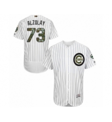 Men's Chicago Cubs #73 Adbert Alzolay Authentic White 2016 Memorial Day Fashion Flex Base Baseball Player Jersey