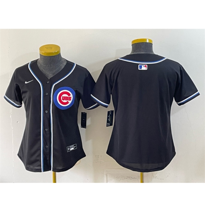Women's Chicago Cubs 2026 Fashion Replica Black Out Stitched Baseball Jersey(Run Small)