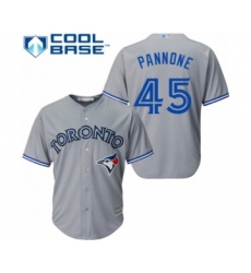 Youth Toronto Blue Jays #45 Thomas Pannone Authentic Grey Road Baseball Player Jersey