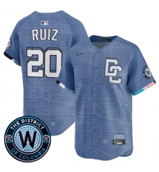 Men's Washington Nationals #20 Keibert Ruiz Blue 2025 City Connect Limited Stitched Baseball Jersey