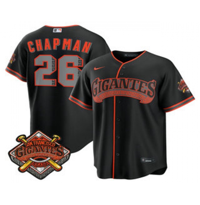 Men's San Francisco Giants #26 Matt Chapman Black 2026 Alternate Stadium Stitched Jersey